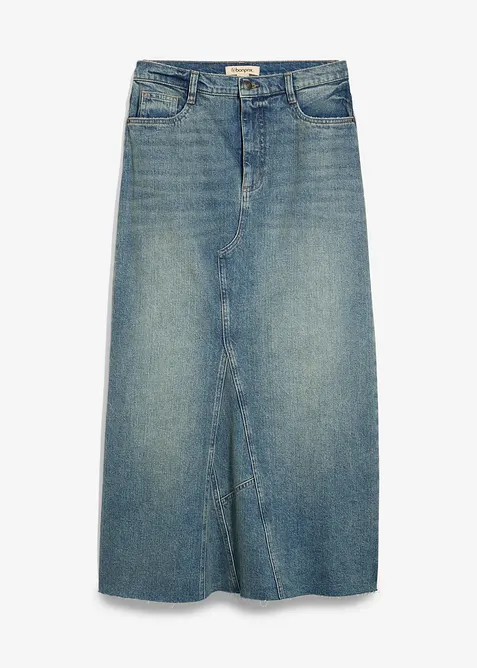 Maxi denimskjørt, Mid Waist, bonprix