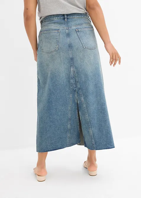 Maxi denimskj&oslash;rt, Mid Waist, bonprix