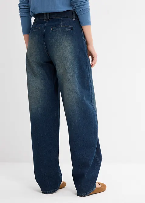 Barrel-jeans, Mid Waist med belte, bonprix