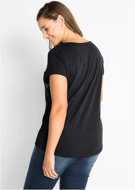 Bomullstopp i flammegarn, kort arm, bonprix