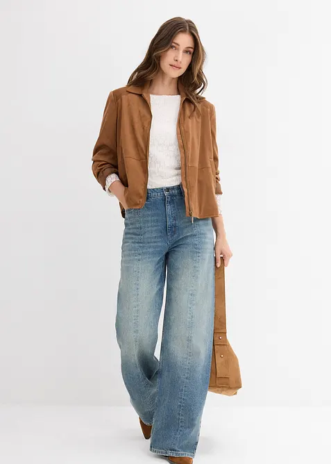 Jakke i imitert semsket skinn, bonprix