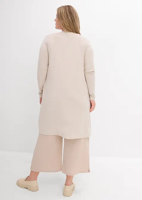 Lang trikotjakke i myk viskosemiks, bonprix