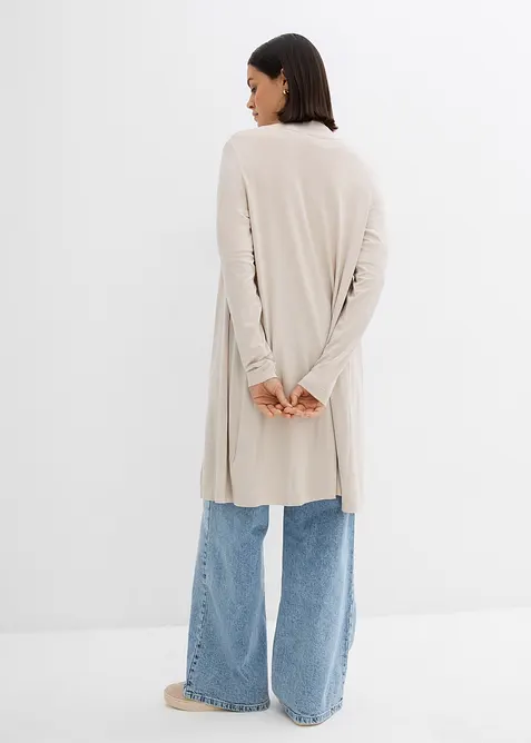 Lang trikotjakke i myk viskosemiks, bonprix