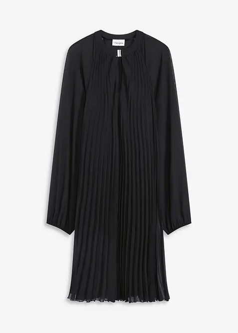 Minikjole i lett chiffon med plisséfolder, bonprix
