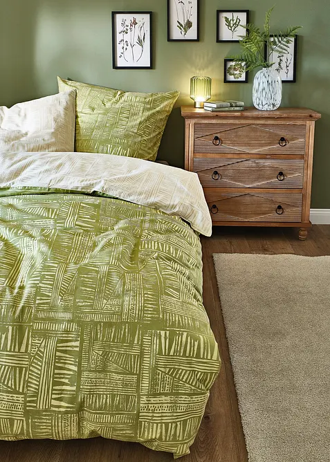 Vendbart sengesett med strukturmønster, bonprix