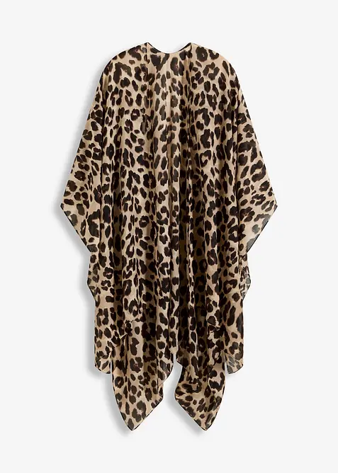 Leopardm&oslash;nstret poncho, bonprix
