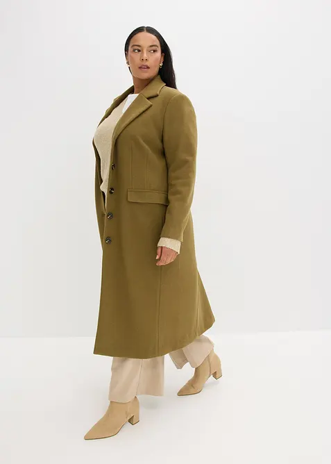 Kåpe i ull-look og maxi-lengde, bonprix