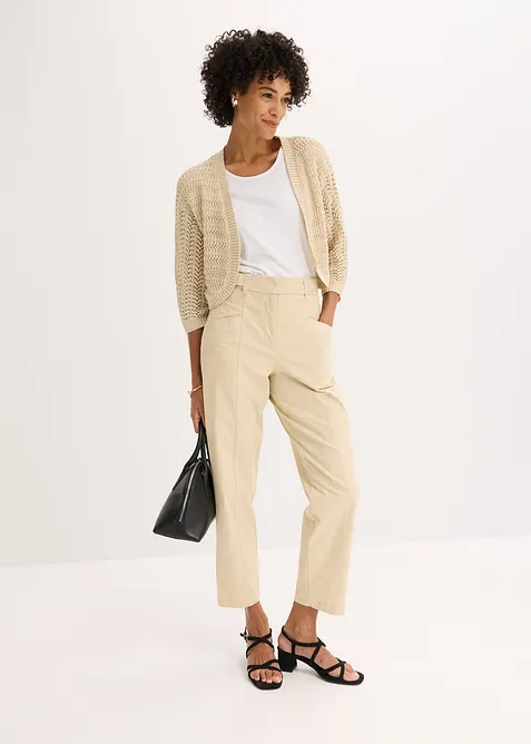 Bolero i heklet look, kortere ermer, bonprix