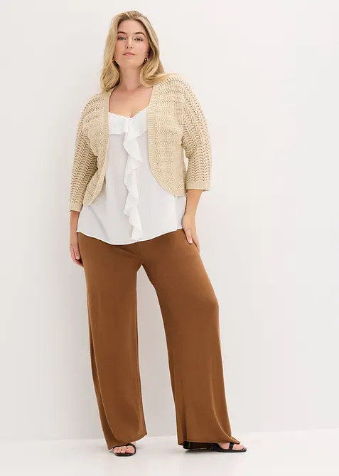 Bolero i heklet look, kortere ermer, bonprix