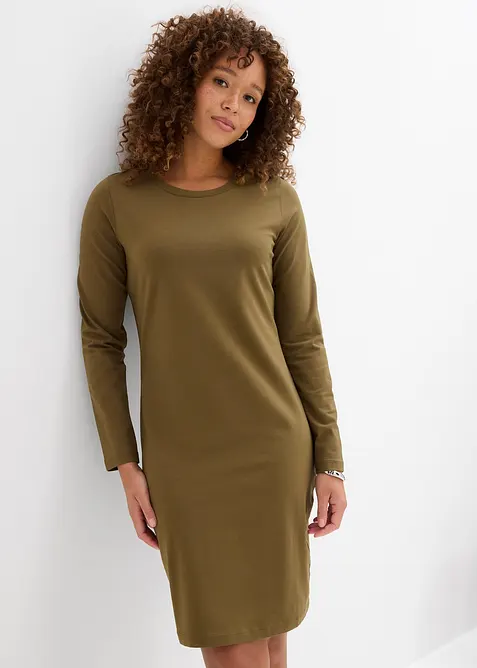 Jerseykjole i bomull med stretch (2-pack), bonprix