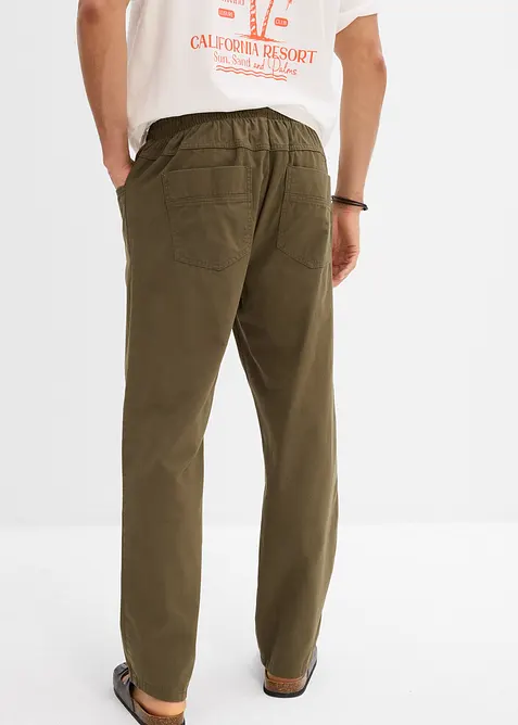 Classic Fit-pull on-bukse i lett bomull, Straight, bonprix