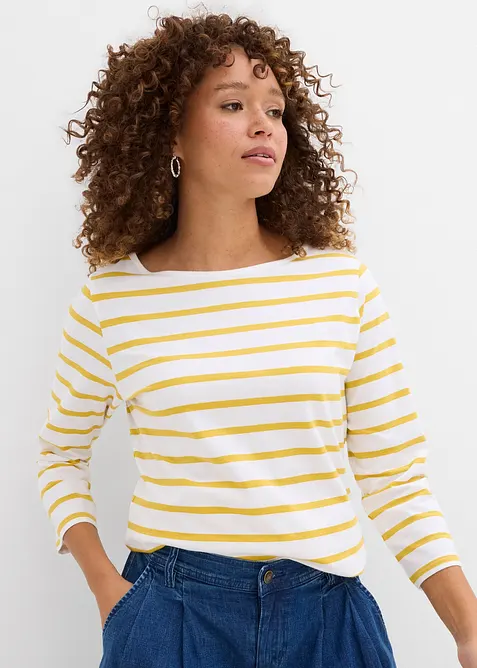 Langermet topp med &oslash;kologisk bomull, bonprix