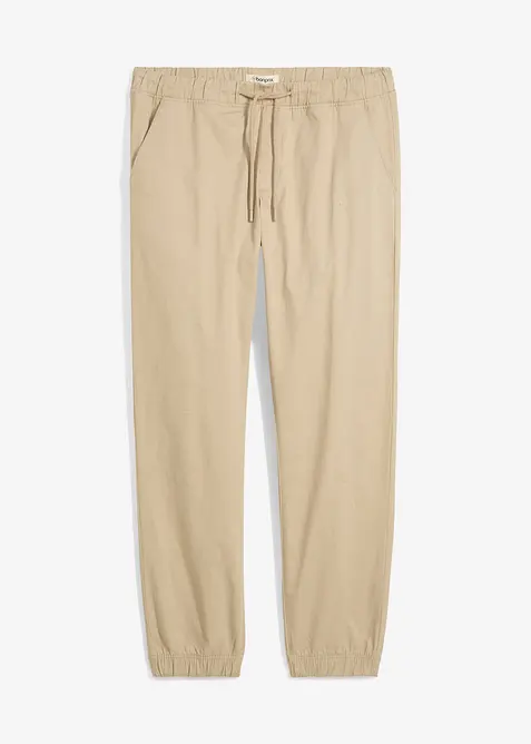Relaxed Fit pull on-chinos med stretch, Straight, bonprix