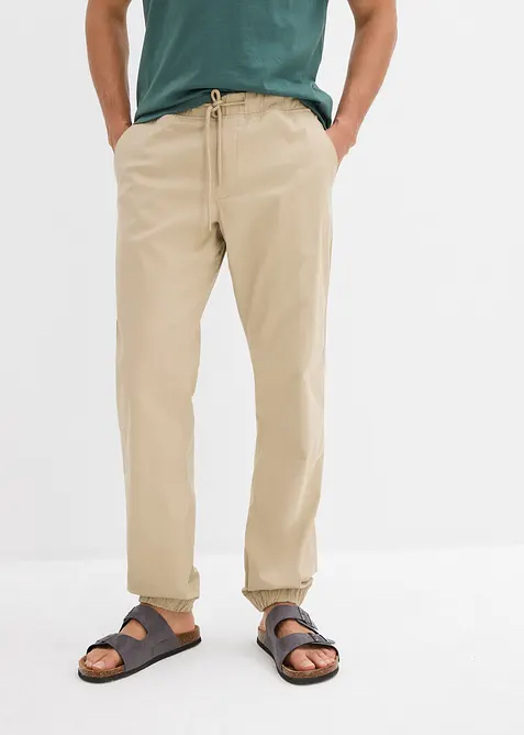 Relaxed Fit pull on-chinos med stretch, Straight, bonprix