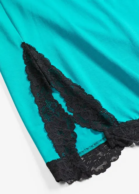 Kort nattkjole med delikate blonder, bonprix