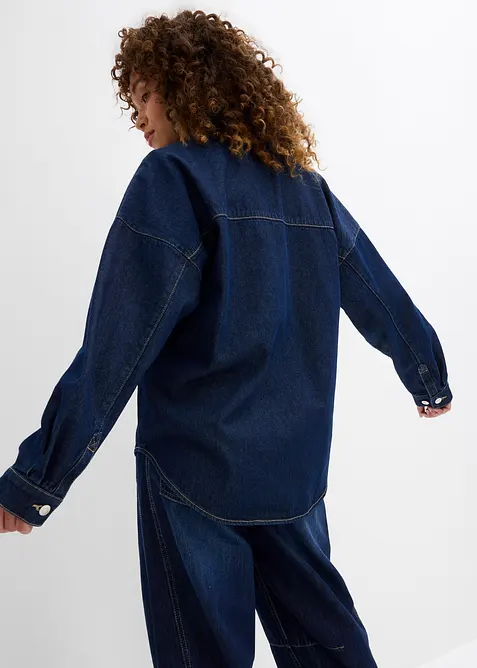 Oversized jeans-skjorte av økologisk bomull, bonprix