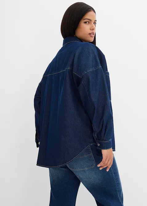 Oversized jeans-skjorte av &oslash;kologisk bomull, bonprix