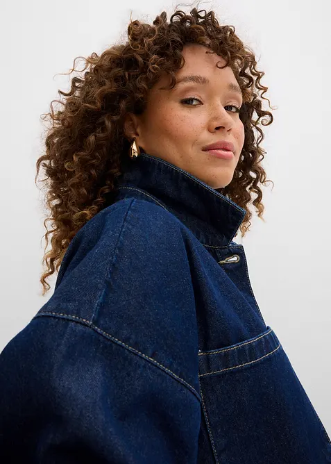 Oversized jeans-skjorte av økologisk bomull, bonprix