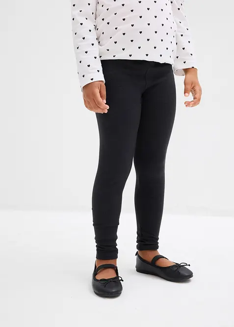 Leggings i økologisk bomull med elastan (2-pack), bonprix