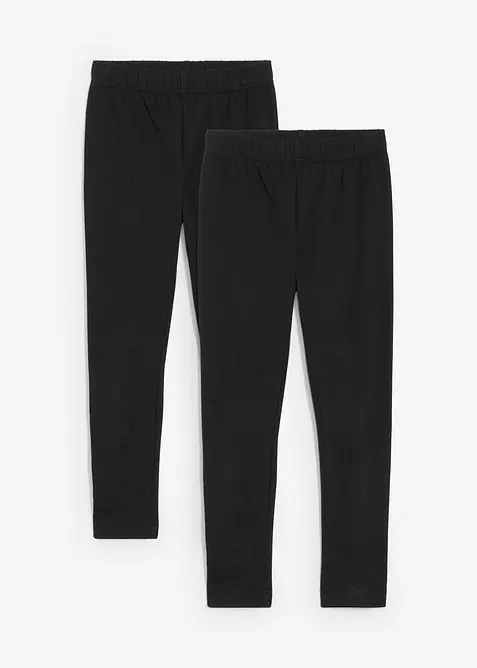Leggings i økologisk bomull med elastan (2-pack), bonprix