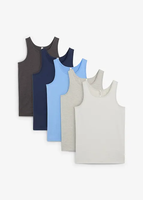 Singlet med myk bomull (5-pack), bonprix