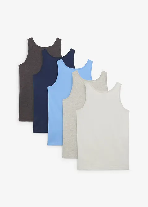 Singlet med myk bomull (5-pack), bonprix