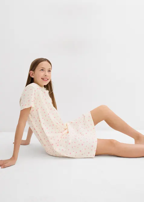 Nattskjorte av 100% økologisk bomull (3-pack), bonprix