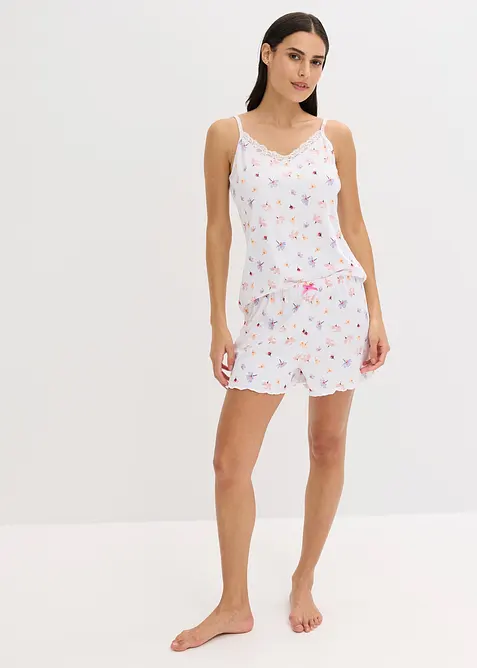 Kort pyjamas i ribbemateriale, bonprix