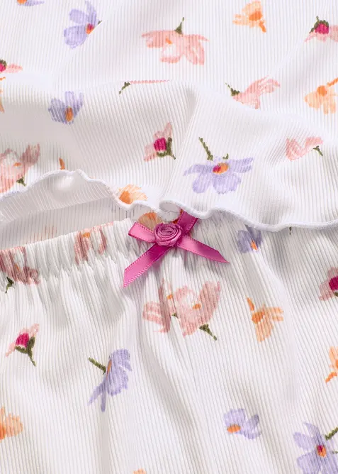 Kort pyjamas i ribbemateriale, bonprix