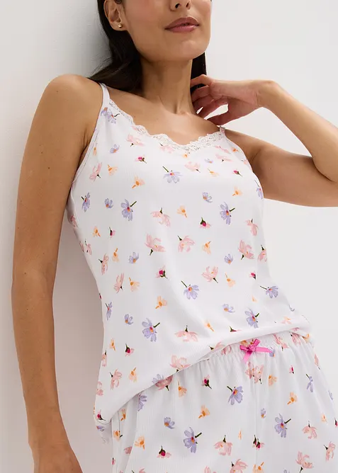 Kort pyjamas i ribbemateriale, bonprix