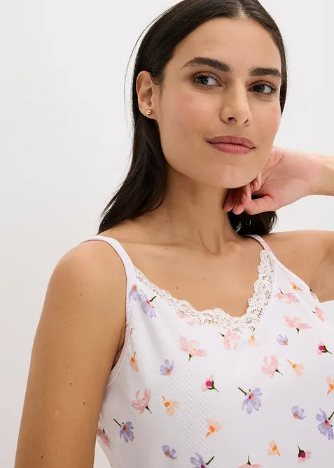 Kort pyjamas i ribbemateriale, bonprix