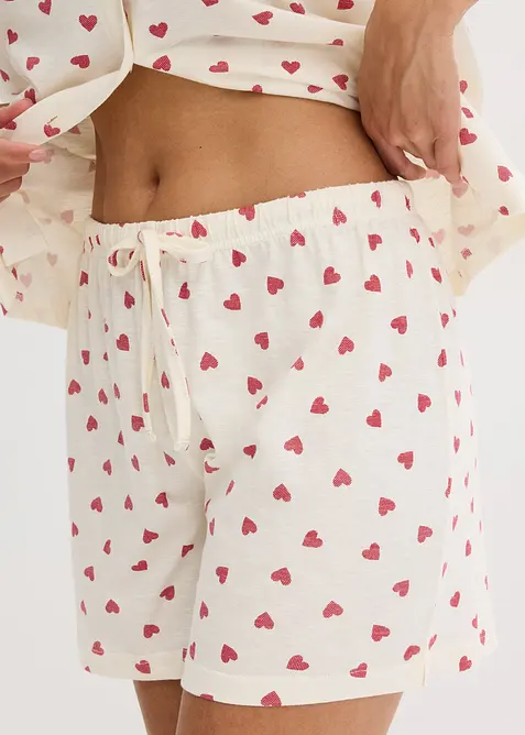 Kort pyjamas av flammegarn, oversized, bonprix