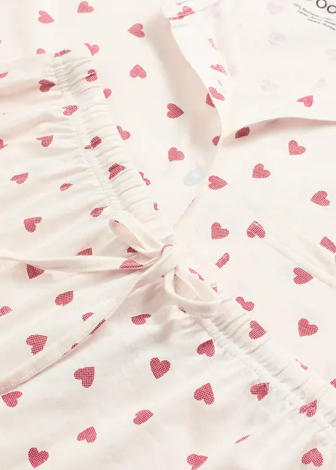 Kort pyjamas av flammegarn, oversized, bonprix