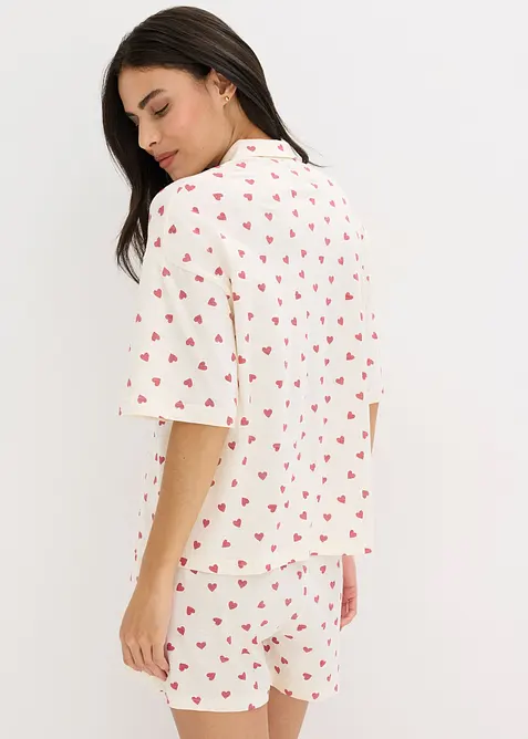 Kort pyjamas av flammegarn, oversized, bonprix