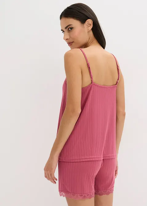 Kort pyjamas i myk pointellejersey, bonprix