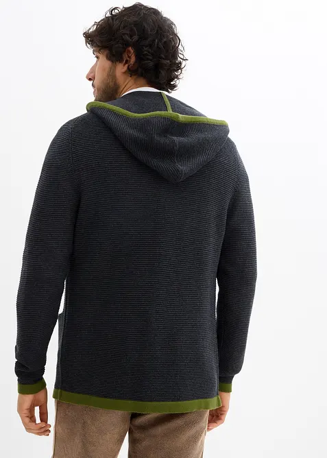 Cardigan i tyrolerjakke-stil med hette, bonprix