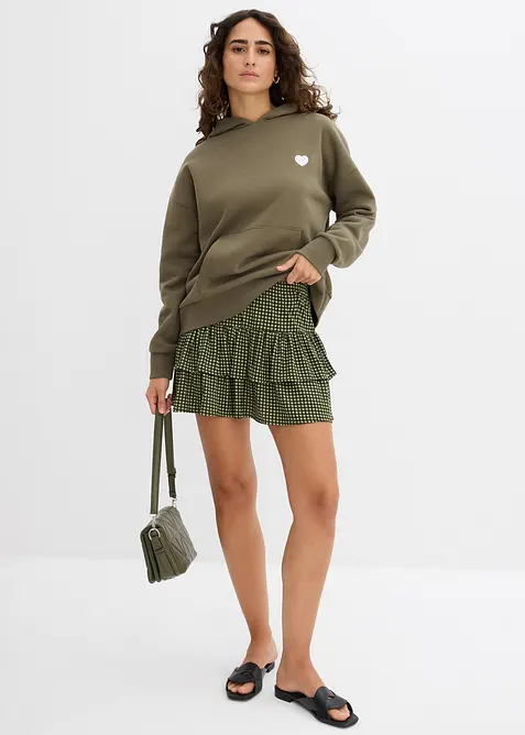 Kappeskjørt av strukturert krepp, bonprix