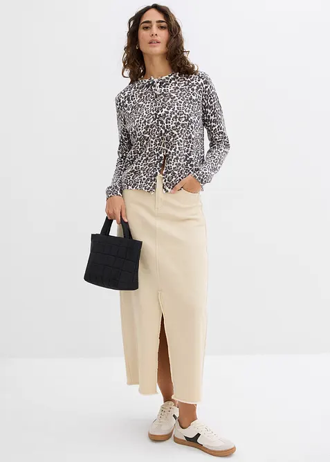 Kort cardigan i finstrikk, bonprix