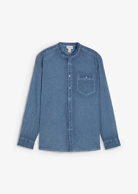 Langermet skjorte i vasket look, bonprix