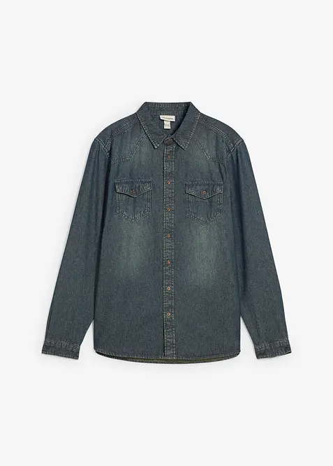 Denimskjorte i 100% bomull, bonprix