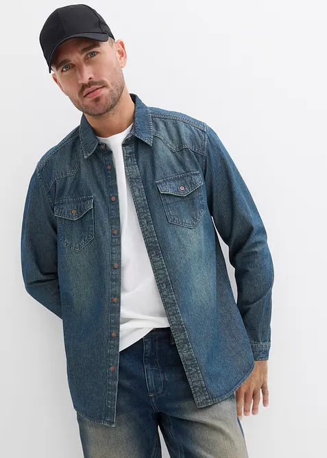 Denimskjorte i 100% bomull, bonprix
