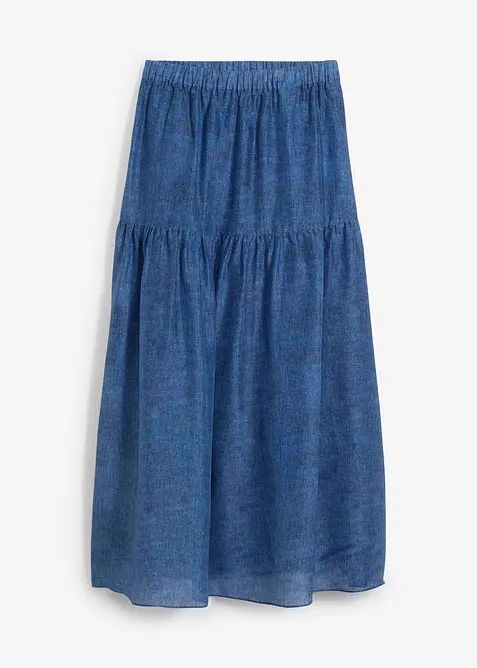 Maxiskjørt med silkeandel, bonprix