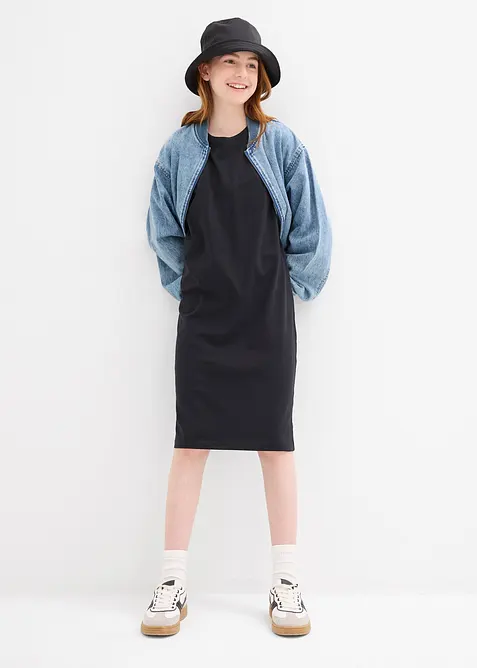 Jerseykjole av elastisk, økologisk bomullsmiks (2-pack), bonprix