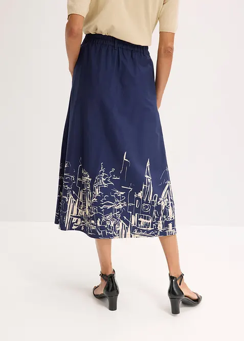 Midiskjørt i 100% økologisk bomull, bonprix