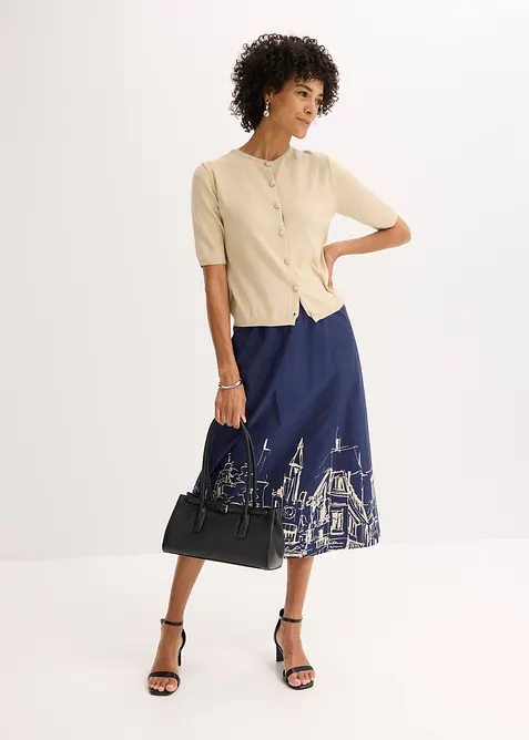 Finstrikket cardigan i lett viskosemiks, bonprix