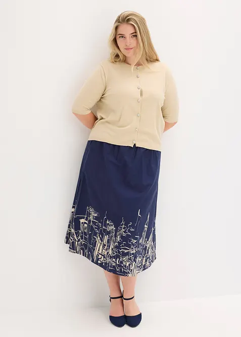 Finstrikket cardigan i lett viskosemiks, bonprix