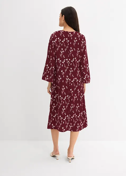 Blomstrete midikjole av 100% viskose, bonprix