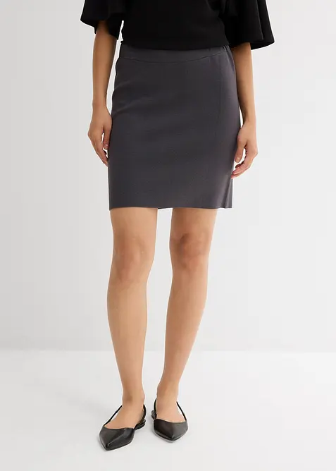 Strikket skjørt i viskosemiks, bonprix