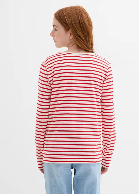 Langermet topp i ren økologisk bomull (3-pack), bonprix