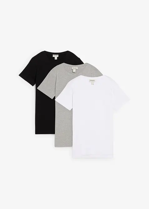 T-skjorte i 100% økologisk bomull (3-pack), bonprix